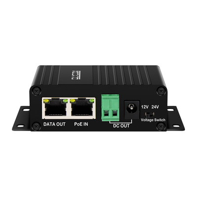 Rozdzielacz PoE Gigabit 30W z przełączanym wyjściem DC12V/24V dla kamer bezpieczeństwa, bezprzewodowych punktów dostępowych, systemów kontroli dostępu.