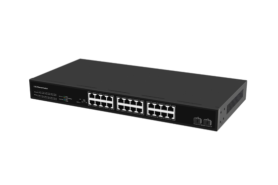 Przełącznik Ethernet 2.5G 24 porty, przełącznik Ethernet światłowodowy 10G, biurkowy, 24 porty RJ45 10/100/1000/2500M + 2 porty SFP+ 10G