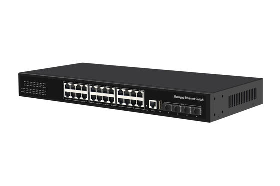 Cena fabryczna przełącznika 10G, 24 porty Ethernet, przełącznik światłowodowy, biurkowy, zarządzalny warstwa 3, przełącznik sieciowy, AC100-240V, 1U Rack