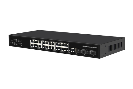 Cena fabryczna przełącznika 10G, 24 porty Ethernet, przełącznik światłowodowy, biurkowy, zarządzalny warstwa 3, przełącznik sieciowy, AC100-240V, 1U Rack