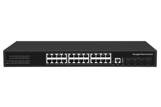 Cena fabryczna przełącznika 10G, 24 porty Ethernet, przełącznik światłowodowy, biurkowy, zarządzalny warstwa 3, przełącznik sieciowy, AC100-240V, 1U Rack