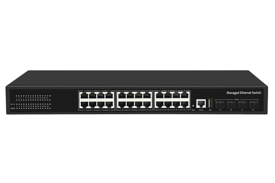 Cena fabryczna przełącznika 10G, 24 porty Ethernet, przełącznik światłowodowy, biurkowy, zarządzalny warstwa 3, przełącznik sieciowy, AC100-240V, 1U Rack