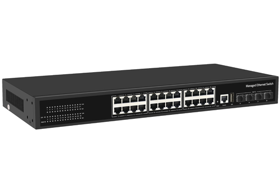 Cena fabryczna przełącznika 10G, 24 porty Ethernet, przełącznik światłowodowy, biurkowy, zarządzalny warstwa 3, przełącznik sieciowy, AC100-240V, 1U Rack