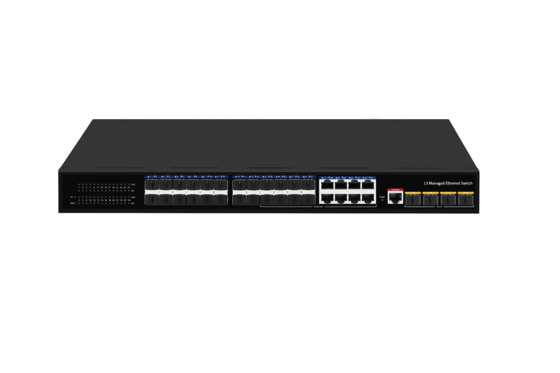 Przełącznik Ethernet 10G na biurko L3 Zarządzany przełącznik światłowodowy 24*1.25G Porty RJ45 + 4*10G Porty SFP+ światłowodowe