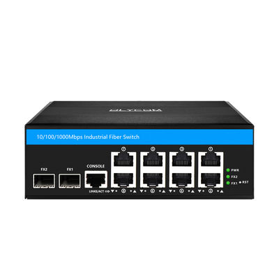 8-portowy zarządzalny przemysłowy przełącznik PoE Gigabit SFP światłowód 240W Active PoE DC48V DIN Rail