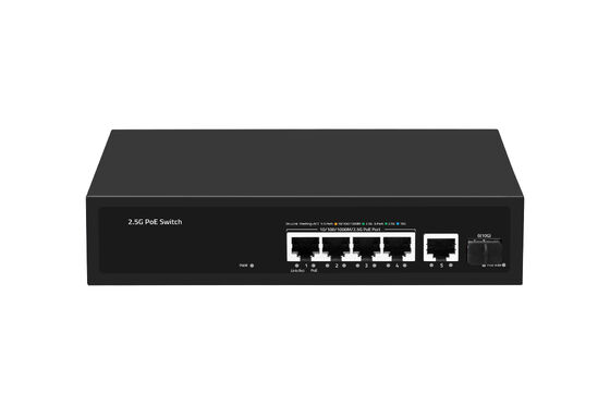 4 Port 2.5G PoE Switch With 10G SFP Uplink Multi-Gigabit Ethernet AC Input Fanless