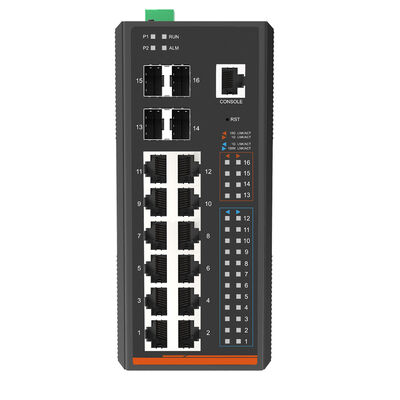 Przemysłowy przełącznik Ethernet L3 zarządzany TSN 16 portów 10G światłowód Uplink IEEE 1588v2 DIN Rail