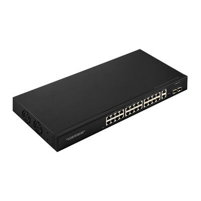 24-portowy gigabitowy przełącznik PoE z 2 portami SFP/RJ45 Uplink, 300W, niezarządzany, wejście 220V, CE