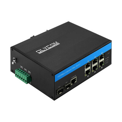8 portów L2+ Ring Managed Ethernet Switch 2.5G Włókno przemysłowe IP40 ratingowe bez wentylatora CE