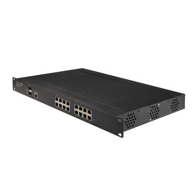 16-port 1G 2.5G zarządzany PoE Switch Rack zamontowany SFP Uplinks bez wentylatora zasilany prądem AC