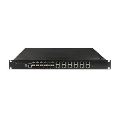 24 porty zarządzane przełącznik Ethernet Przemysłowy Gigabit Włókno podwójne 220V wejście 1U Rack CE