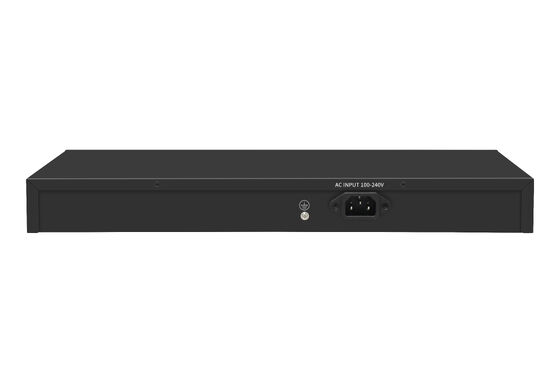 16 portów Gigabit PoE Switch 1G Fiber Uplinks Single AC Input 300W Budget CE Fanless
