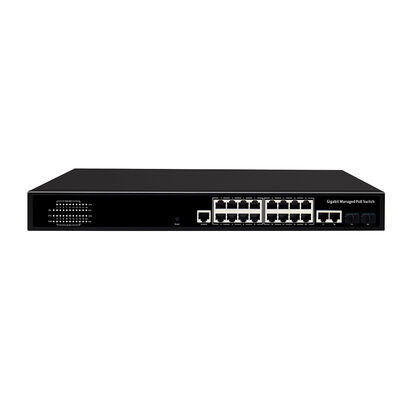 16 portów 1G Zarządzany przełącznik PoE SFP/RJ45 Uplink 200W PoE Budżet 1U Rack Single AC Input