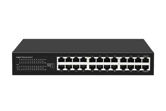 24-Port Gigabit Ethernet Switch with Smart Modes  Fanless Desktop type AC Input