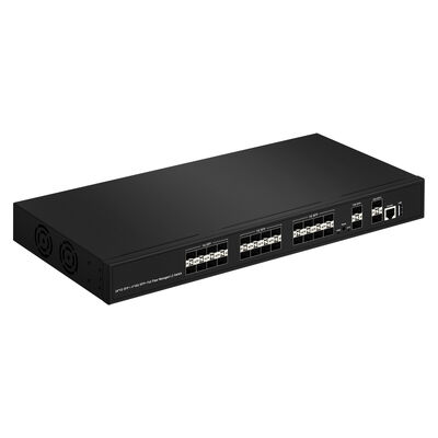 28-port 10G SFP+ zarządzany przełącznik światłowodowy L2/L3 z SNMP VLAN QoS dla sieci ISP centrum danych