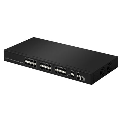 28-port 10G SFP+ zarządzany przełącznik światłowodowy L2/L3 z SNMP VLAN QoS dla sieci ISP centrum danych