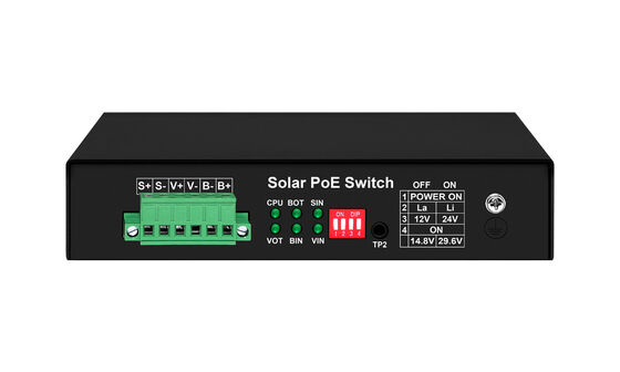 Gigabit PoE Switch MPPT Solar Charge Controller SFP Włókno optyczne DC12V/DC24V/DC48V Wejście
