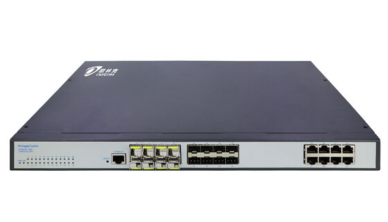 Gigabitowy zarządzany przełącznik sieciowy warstwy 2, 24 porty, bez wentylatora, WEB CLI, SNMP, obsługa CE FCC