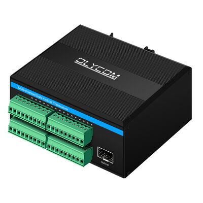 16-Channel Dry Contact Fiber Optic Converter Bidirectional DIN RAIL For Industrial Alarm