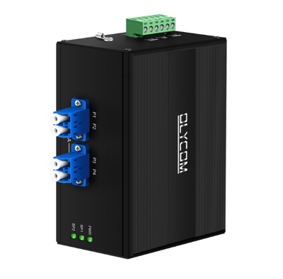 Dual-Power Fiber Bypass Switch Module With DIP Smart Delay Feature AC/DC Input DIN Rail