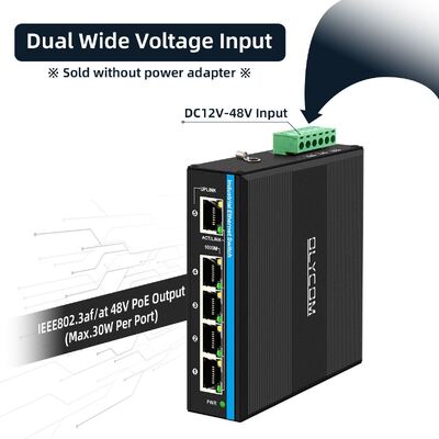 4 włącza do wzmacniacza napięcia w portach PoE DC12-48V wejście do systemu energii słonecznej