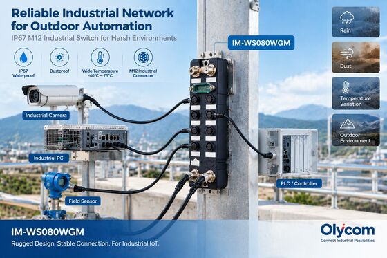 Robustny IP67 wodoodporny 8 port Gigabit Industrial Ethernet Switch Zarządzany M12 Railway Ethernet Switch