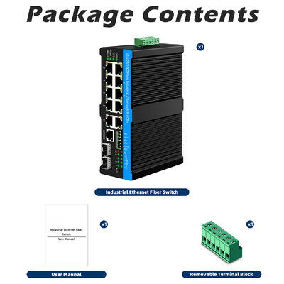 Zarządzany przełącznik sieci przemysłowej 2*2.5G SFP+8*RJ45 Porty 10/100/1000M POE 90W przełącznik zewnętrzny