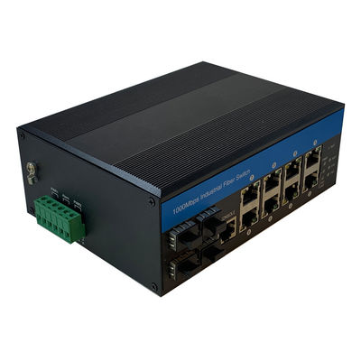 8 Port Industrial Managed PoE Switch 2.5G Fiber Din Rail 240W Wsparcie zarządzania PoE