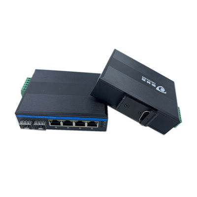 6 portów Gigabit Industrial Fiber Switch 100M/1G sieć optyczna niezarządzana FCC CE bez wentylatora