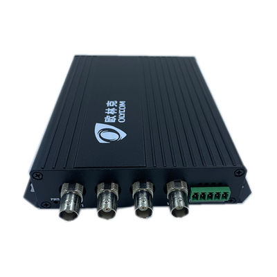 CVI TVI Audio Video Digital Optical Converter 4 Port Industrial Monitoring Czarny