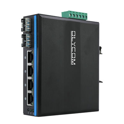 Cztery porty RJ45 Przemysłowy przełącznik sieciowy Światłowód 6-portowy Full Duplex Half Duplex