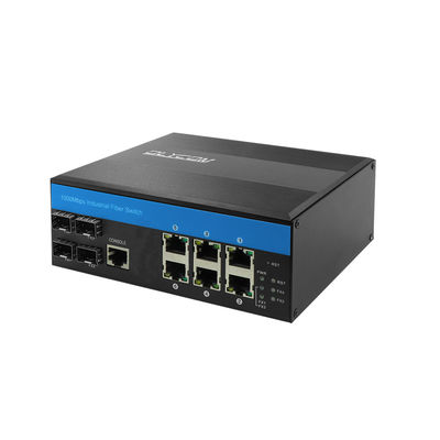 Przemysłowy zarządzalny przełącznik POE 15,4 W 6 portów obsługujących Gigabit Ethernet Poe