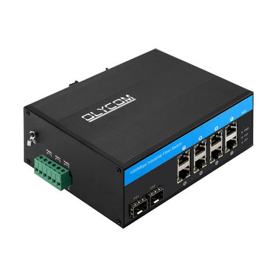 10 portów Gigabit Industrial Network Switch SFP Fiber Uplink Din Rail niezarządzany
