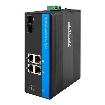 OEM Din Mount Ethernet Przemysłowy przełącznik sieci dwóch 1000M Fiber Port Przemysłowy przełącznik włókna