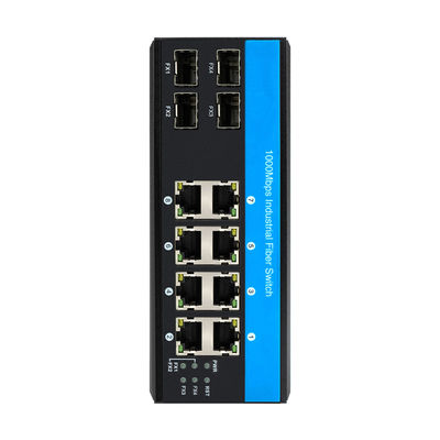 Przełącznik sieciowy o odporności na wodę 8 portów Gigabit Rugged Ethernet Switch z 4 portami światłowodowymi