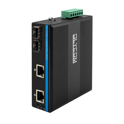 CE 10/100Mbps Przemysłowy przełącznik sieci 2 port SFP i 2 port Ethernet niezarządzane