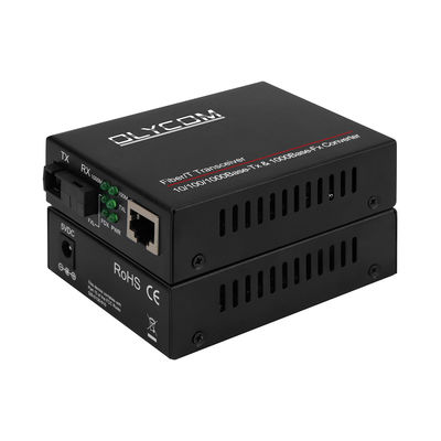 Gigabit PoE Media Converter Singmode SC Fiber 20km 1310/1550nm DC48V Niezarządzane