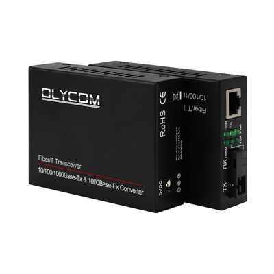 Gigabitowy jednomodowy konwerter mediów PoE Niezarządzany DC48V 1310/1550nm 20KM SC Fibre