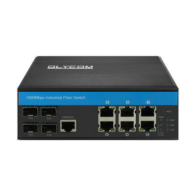 Przemysłowy zarządzalny przełącznik POE 15,4 W 6 portów obsługujących Gigabit Ethernet Poe
