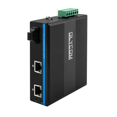 POE SC Connector Dual Fiber Industrial Switch Hub z 2 portami RJ45
