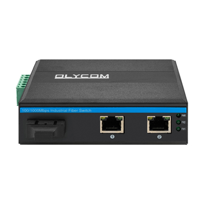 POE SC Connector Dual Fiber Industrial Switch Hub z 2 portami RJ45