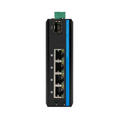 Przemysłowe montowanie DIN Rail 4 Port POE Switch z 1 Portem SFP Unmanaged Fiber Switch