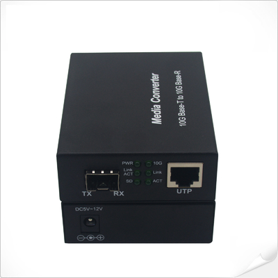 1000M 2.5G 5G 10G RJ45 SFP+ Konwerter medialny 12VDC Prędkość automatycznego wykrywania niezarządzana