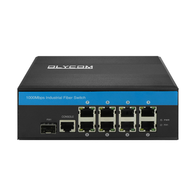 Zewnętrzny 2.5G zarządzany przełącznik światłowodowy przemysłowy Gigabit Ethernet 8 Port ERPS Ring zarządzany