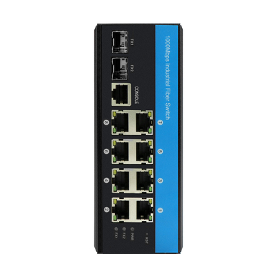 8 Port PoE Zarządzany przełącznik L2 Włóknooptyczne Zarządzane Gigabit Rugged Network DIN Rail