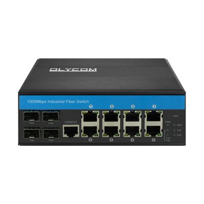 12 portów Przemysłowy przełącznik Ethernet zarządzany z 2,5G Fiber ERPS Ring L2 Zarządzalny