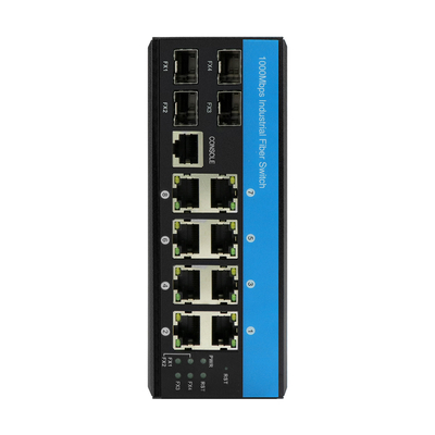 12 portów Przemysłowy przełącznik Ethernet zarządzany z 2,5G Fiber ERPS Ring L2 Zarządzalny
