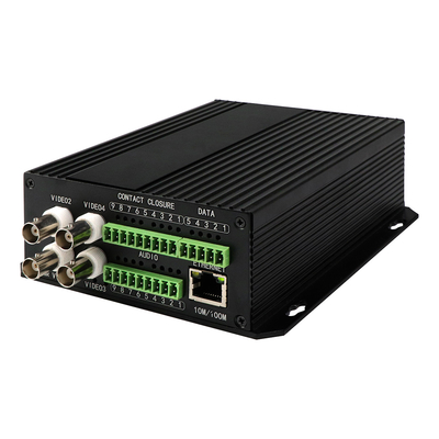 4 porty AV Wyważony Audio Ethernet Video Media Converter DC5V ST Włókno