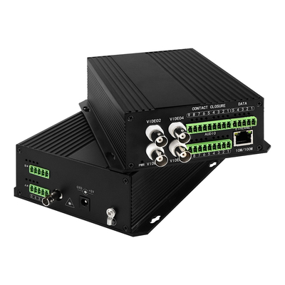 4 porty AV Wyważony Audio Ethernet Video Media Converter DC5V ST Włókno