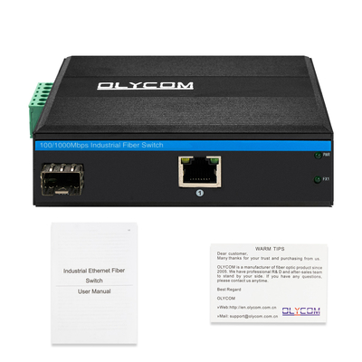 Przemysłowy konwerter multimedialny Ethernet Gigabit Din Rail Podwójne wejście zasilania niezarządzane